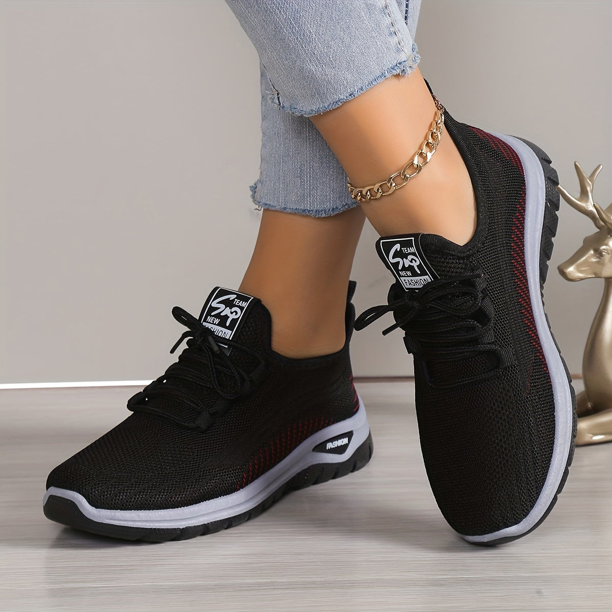 Ayollar uchun nafas oladigan knit platform sport poyafzallari, kundalik, bog‘lash va yugurish uchun oyoq kiyimlari