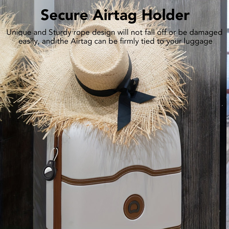 2 piezas de fundas protectoras de acero inoxidable para AirTag, llavero antirrobo, etiqueta de equipaje