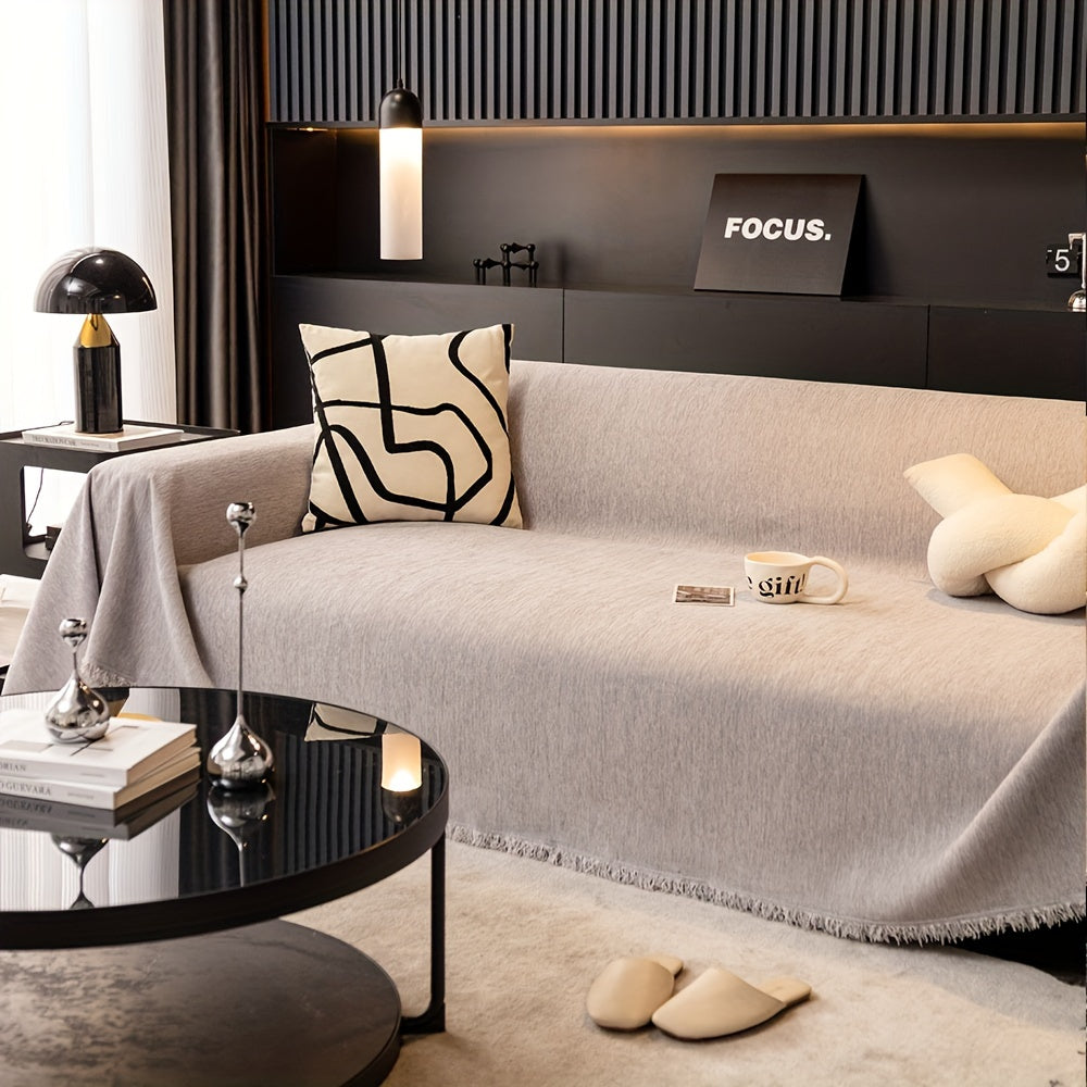 Tasselli suv o'tkazmaydigan divan qoplamasi, yuvilishi mumkin va bardoshli, yashash xonasi uy bezaklari uchun universal mebelni himoya qilish.