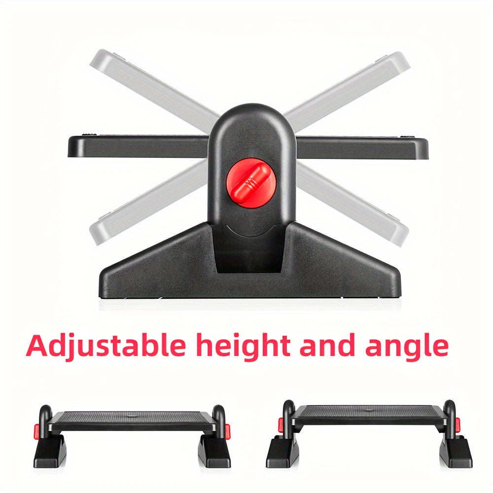 Office Desk Set with Pad Footstool and Adjustable Footrest Black Plastic