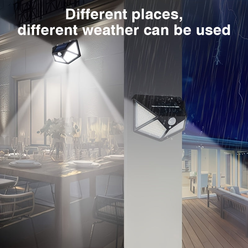 Outdoor Solar Lights 100 LED Motion Sensor Wall Sconce for Yard Garden Patio Fence