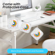 Quiet 60-Minute Visual Timer Rainbow White with Protective Case for Study Kitchen Office