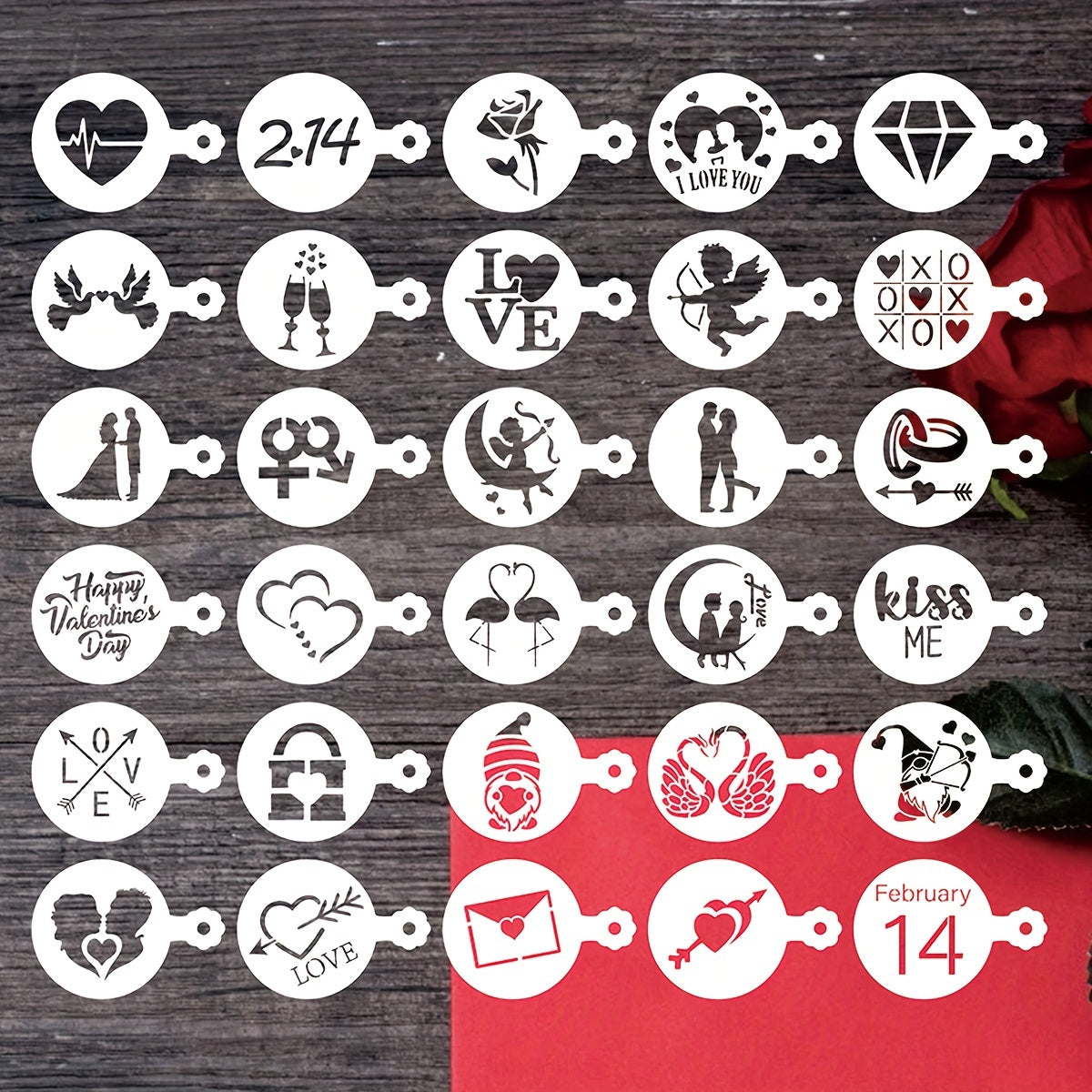 Set of 16 Coffee Latte Molds for Frothy Beverages at Home