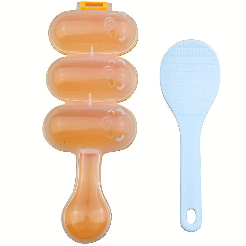 Пластиковый шейкер для рисовых шариков для детей с мультяшными дизайнами, удобный кухонный гаджет для приготовления круглых рисовых шариков, идеален для домашнего использования