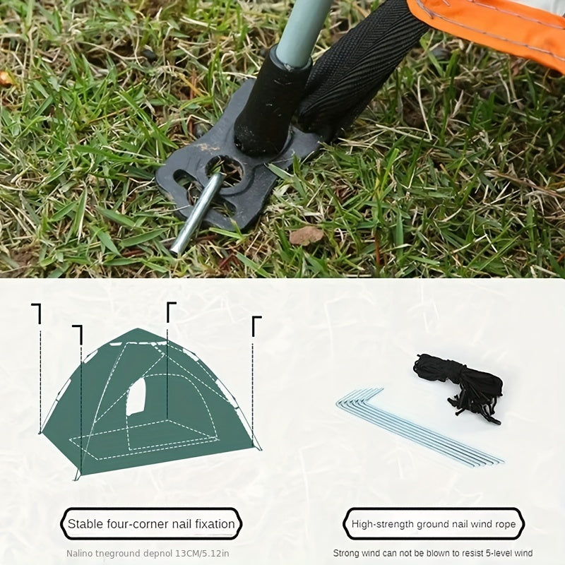 Большая двухэтажная палатка для кемпинга на 3-4 человека с двумя дверями и окнами, белая