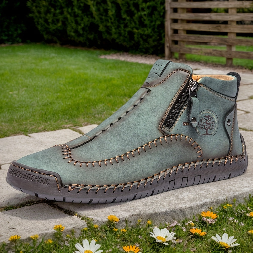 Women's Slip-On Loafers Faux Leather All-Season Zipper Comfort Rubber Sole