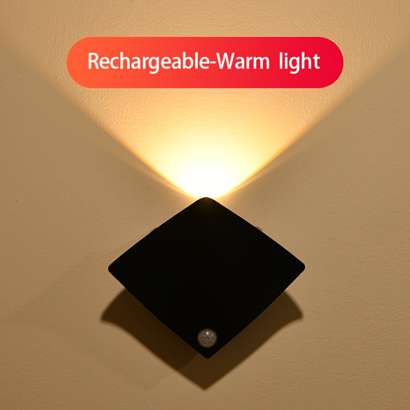 Modern Manta Ray Motion Sensor Wall Light LED Night Lamp Rechargeable Battery for Bedroom Living Room