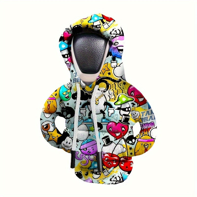 Colorful Mini Hoodie-Style Gear Shifter Protector Polyester Fits Cars Trucks SUVs