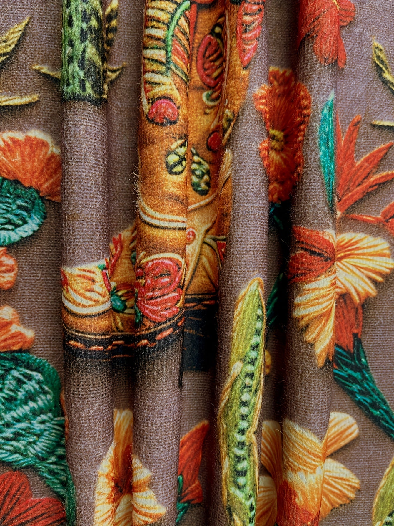 Plus Size Women's Western Cowboy Knit Sweater Cactus Floral Print