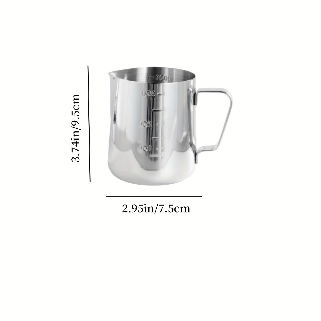 Stainless Steel Milk Frothing Cup for Latte Art, Cappuccino, Lattes, Milk Tea