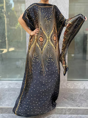 Plus Size Floral Print Longline Dress Short Sleeve Crew Neck Summer Women's Clothing