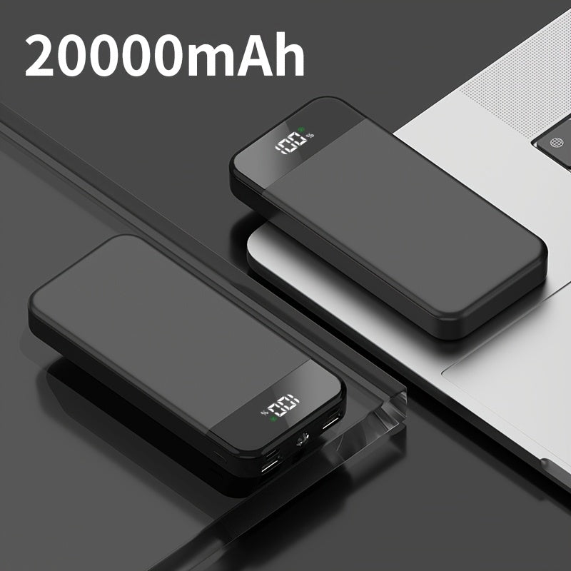 20000mAh Portable Power Bank with 22.5W Fast Charging and LED Camping Light