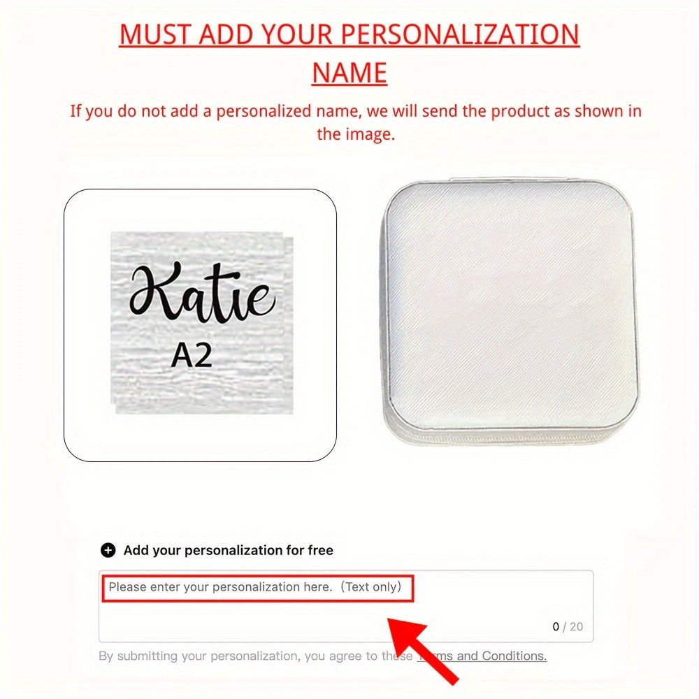 Personalized Jewelry Box for Women Leather Travel Storage Gift for Mom Bridesmaid