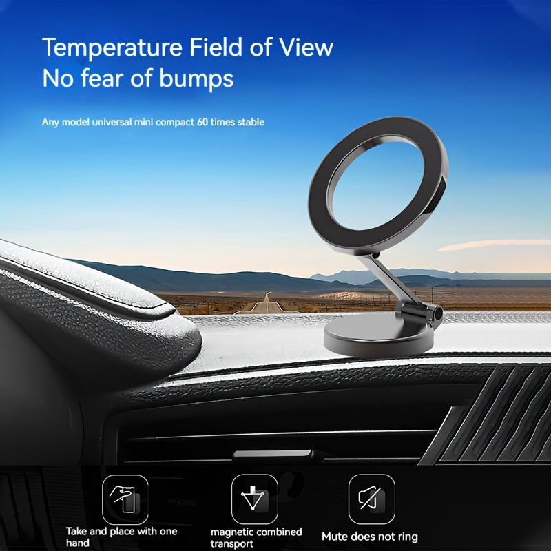 Magnetic Car Phone Holder Universal Suction Cup Rotating Fastening