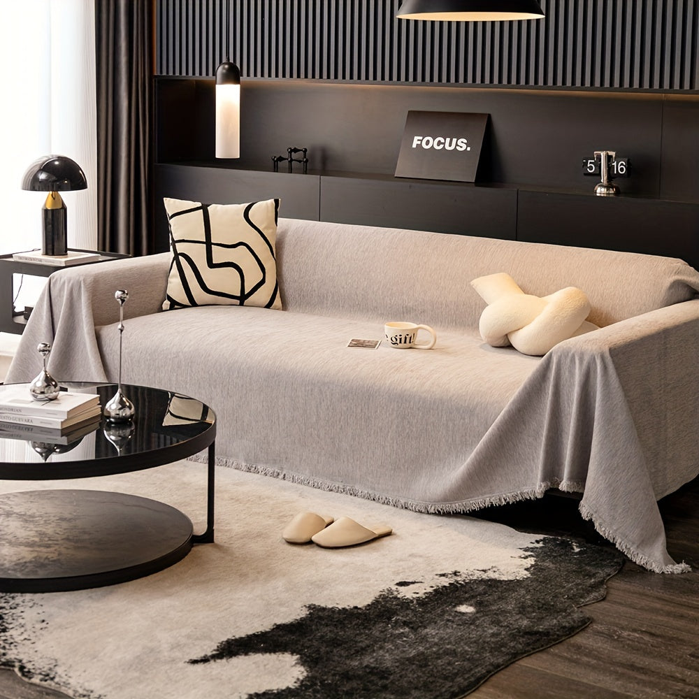 Tasselli suv o'tkazmaydigan divan qoplamasi, yuvilishi mumkin va bardoshli, yashash xonasi uy bezaklari uchun universal mebelni himoya qilish.