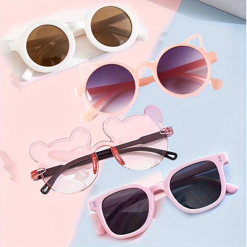 4 dona O'smirlar uchun ayiq quloqli ramkali modali ko'zoynaklar, ochiq havoda himoya qilish uchun, basseyn partiyalari va maxsus tadbirlar uchun sovg'a sifatida ideal.