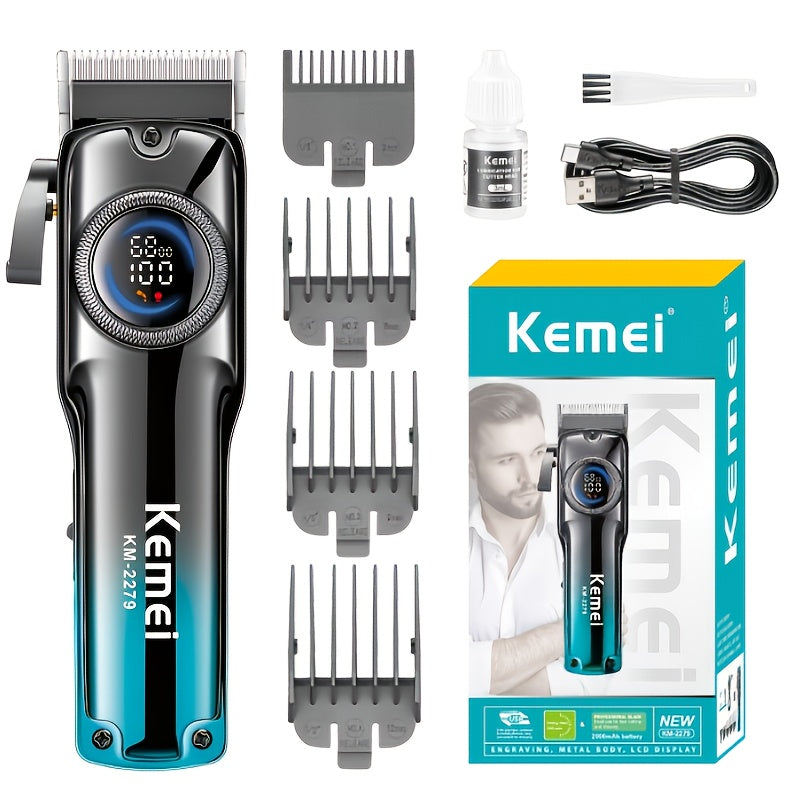 Kit de cortapelos eléctrico con pantalla LCD, recargable por USB para uso en el salón de belleza en casa