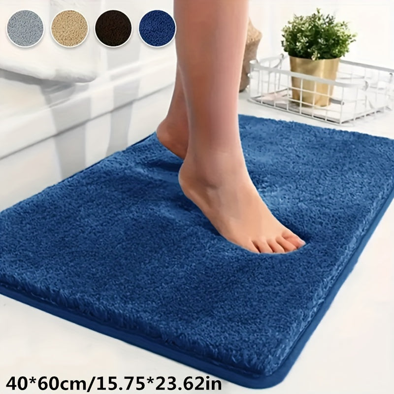 Alfombra de baño de felpa de secado rápido con respaldo antideslizante de espuma viscoelástica y alfombra de fibra esponjosa para inodoro