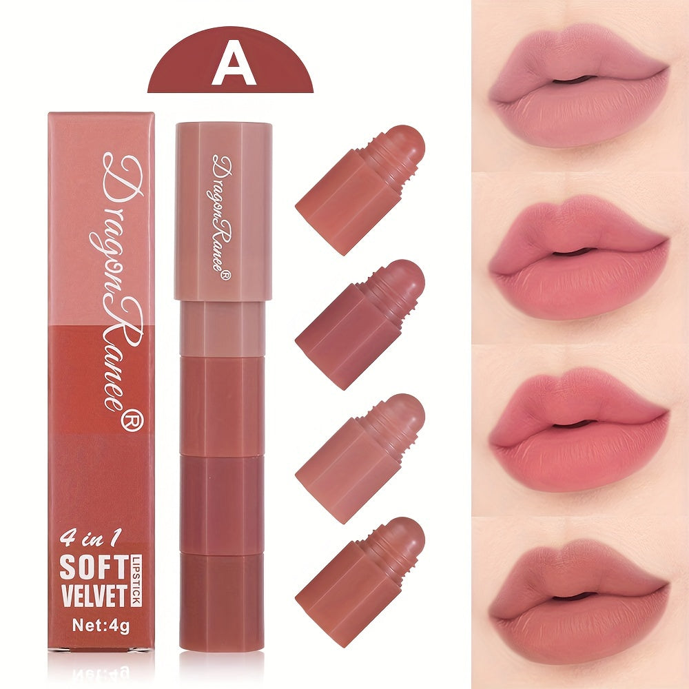 Mini Lipstick Pack Four Colors Matte Velvet Non-Fading Moisturizing
