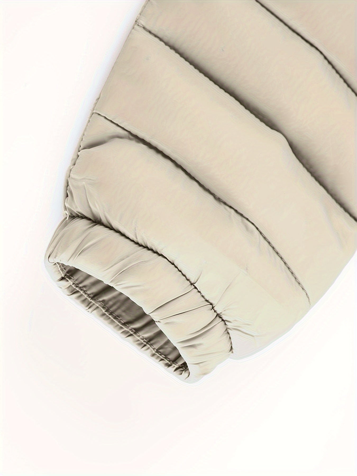 Abrigo acolchado con cremallera para mujer con bolsillos inclinados, manga larga, otoño e invierno, impermeable, no elástico