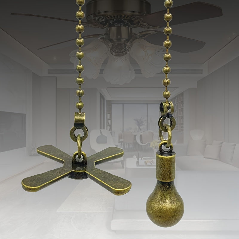 Ceiling Fan Pull Chain Set with Beaded Ball Extension Chains for Lights and Fans