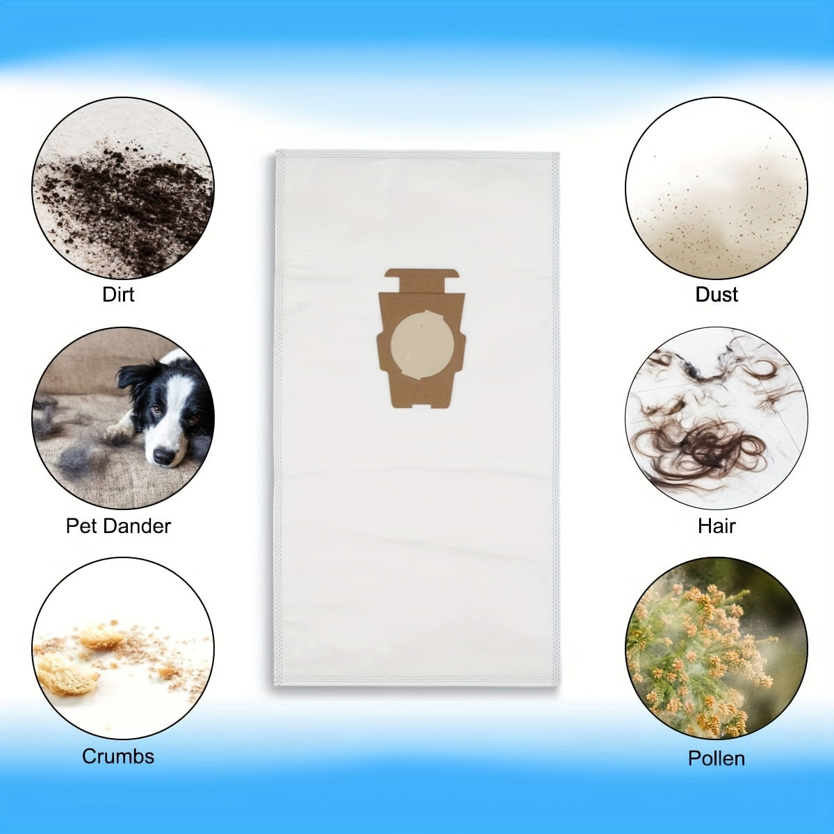 6 ta paket vakuum tozalash vositalari chang torbasi universal oq mato Sentria G seriyali bilan mos keladi