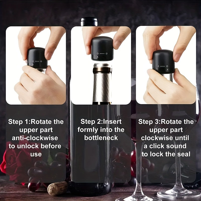 Black Wine Stopper Leak-Proof Red Wine Preservation Kitchen Dining