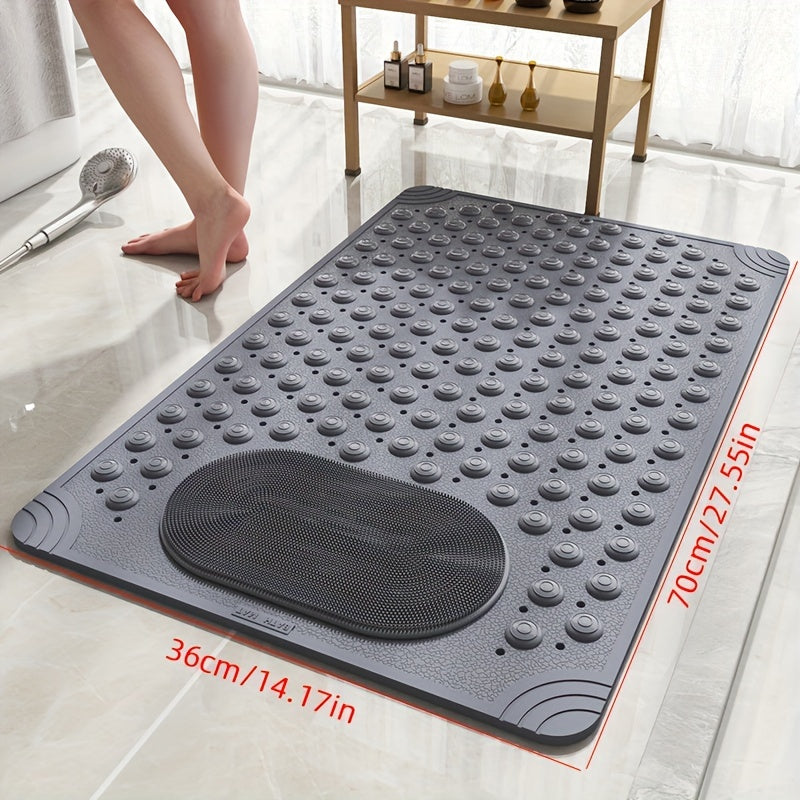 Anti-Slip Shower Mat with Drain Holes and Suction Cups for Bathroom Safety