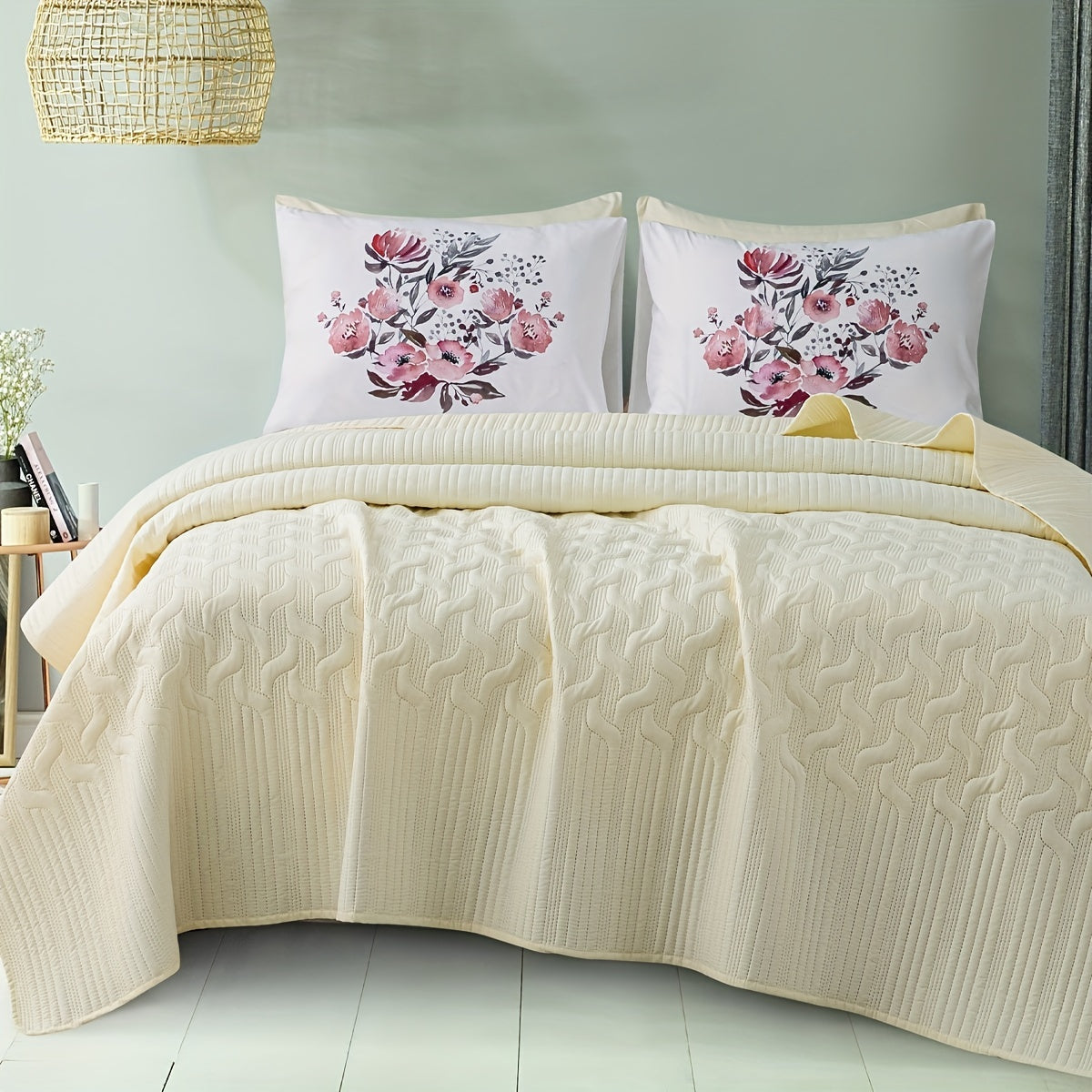 3 ta mustahkam rangli mikroto'qima yotoq to'plami, yotoqxona yoki yotoq xonasi uchun qulay yotoq to'plami (1 ta yotoq to'plami va 2 ta yostiq qopqog'i kiradi, yostiqlar kiritilmagan)