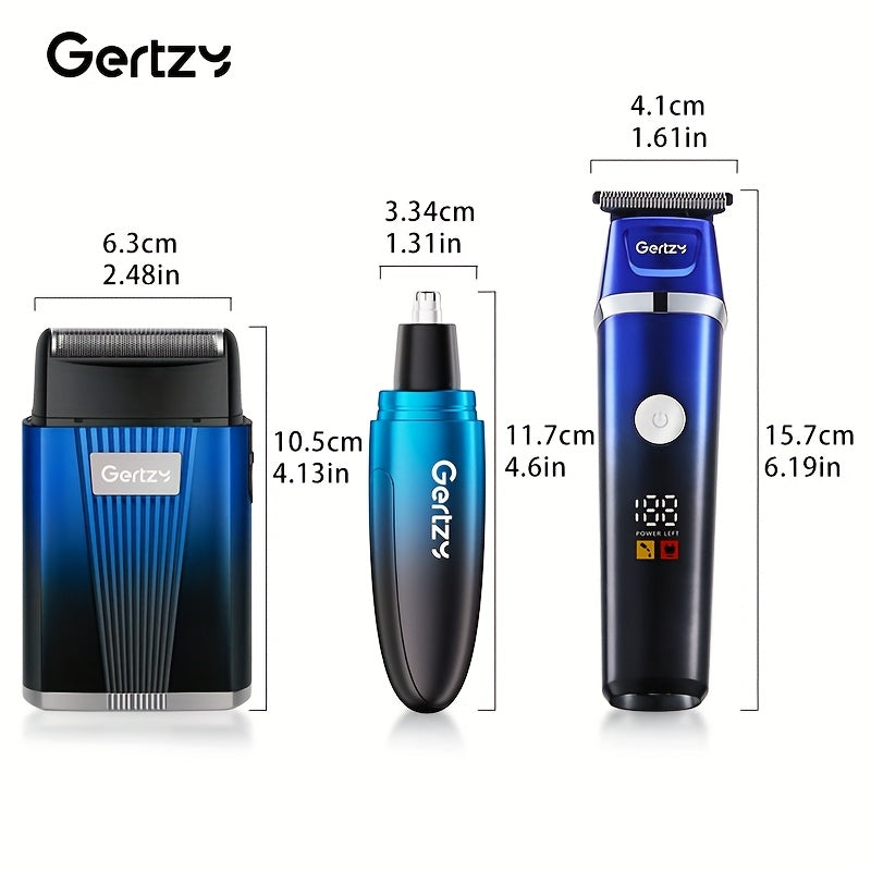 USB rechargeable electric shaver set for men includes nose hair trimmer hair clipper and precision trimmer