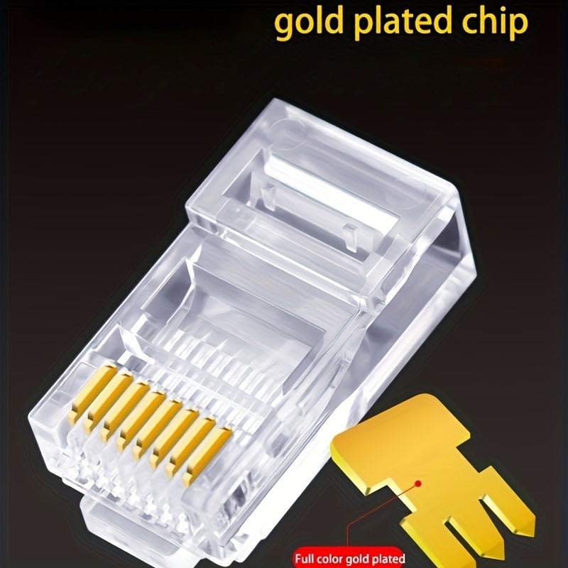 Category 6 UTP RJ45 Ethernet Network Cable Connectors Male to Male Perforated Crystal Head