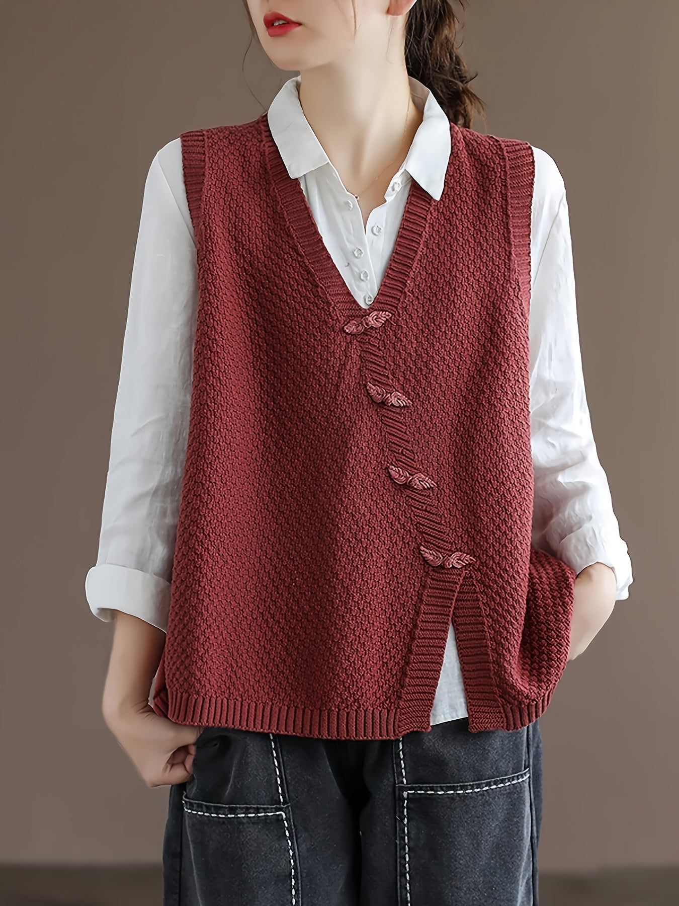 Women's Mustard Yellow V-Neck Cardigan Sweater Lightweight Casual Layering