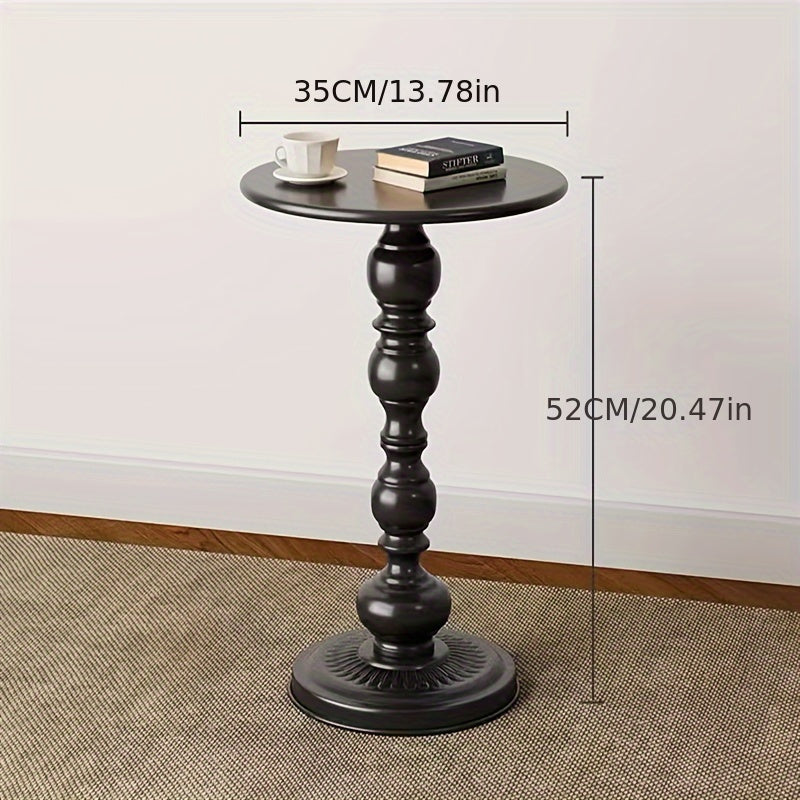 Black Metal Side Table Small Coffee Bedside Furniture for Living Room Outdoor