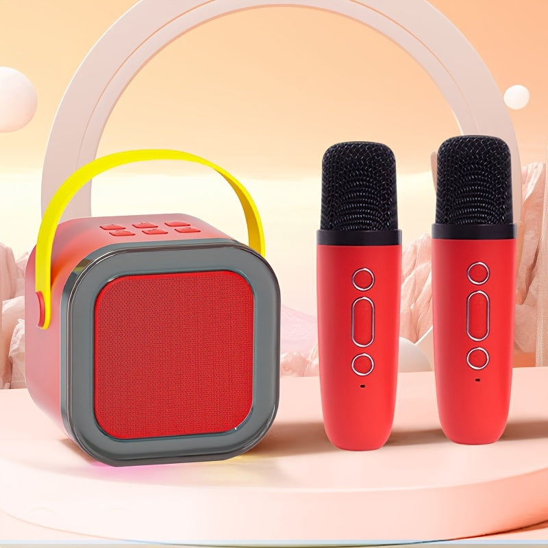 Wireless Mini Karaoke Speaker with RGB Lights Portable Bluetooth Party Machine for Family Gatherings