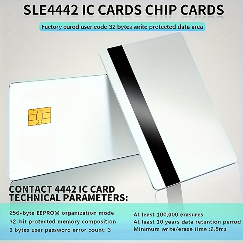 10pcs Blank PVC Smart Card with SLE4442 Chip and Magnetic Stripe