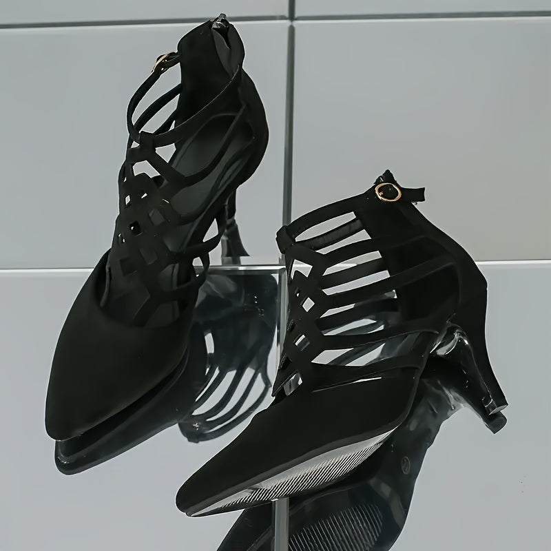 Women's High Heels Pointed Toe Zipper Stilettos for All Seasons