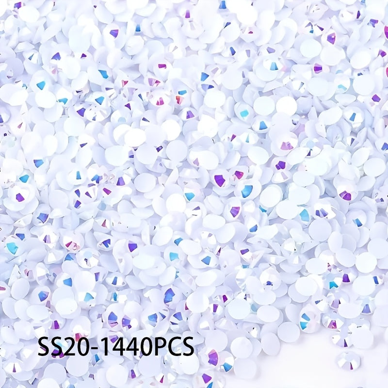 1440/288 Pieces Glass Flatback Rhinestones for DIY Crafts on Clothing Tumblers Nails