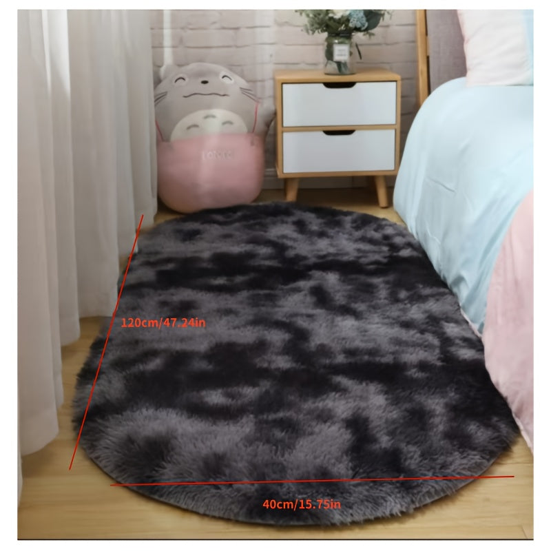 Soft Faux Fur Oval Area Rug Non-Slip Plush Durable Home Decor Large or Small