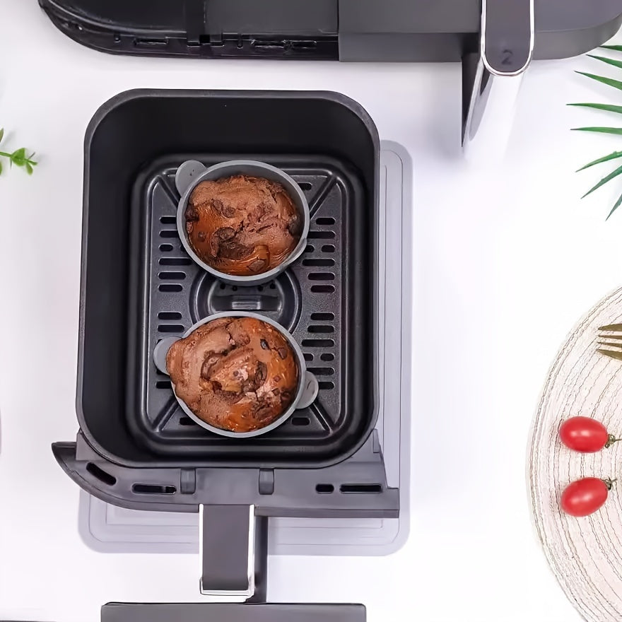 4-to'plam Silikon tuxum ramekinlari yopishmaydigan mikrotolqinli pech, havo frayer, gaz plitasi uchun xavfsiz, idish-tovoq mos