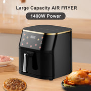 Large 8L Digital Air Fryer with 6-in-1 Functions Quiet Nonstick Dishwasher Safe