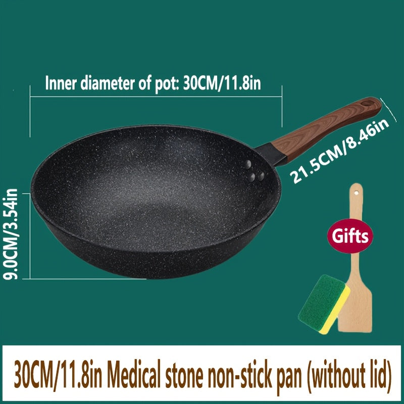 Cast Iron Skillet 30cm Non-Stick Coating Induction Gas Cooktop Egg Steak Pan