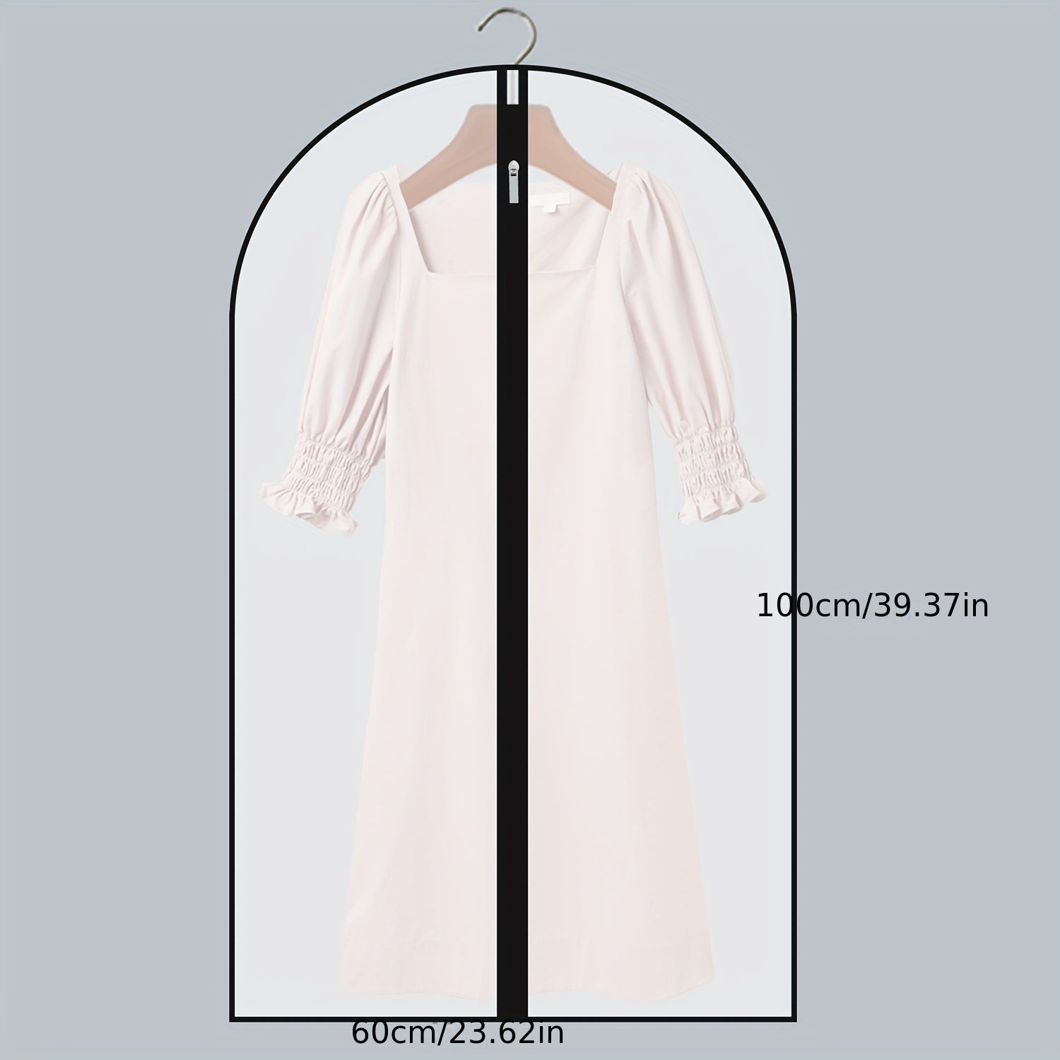 Juego de 5 fundas de polvo para ropa de PEVA transparente, transpirable, para colgar ropa