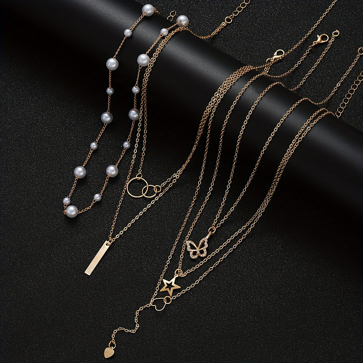 Ayollar uchun 11 ta faux marjon va rhinestone yulduzlar, kapalaklar, yurak shaklidagi taqinchoq to'plami