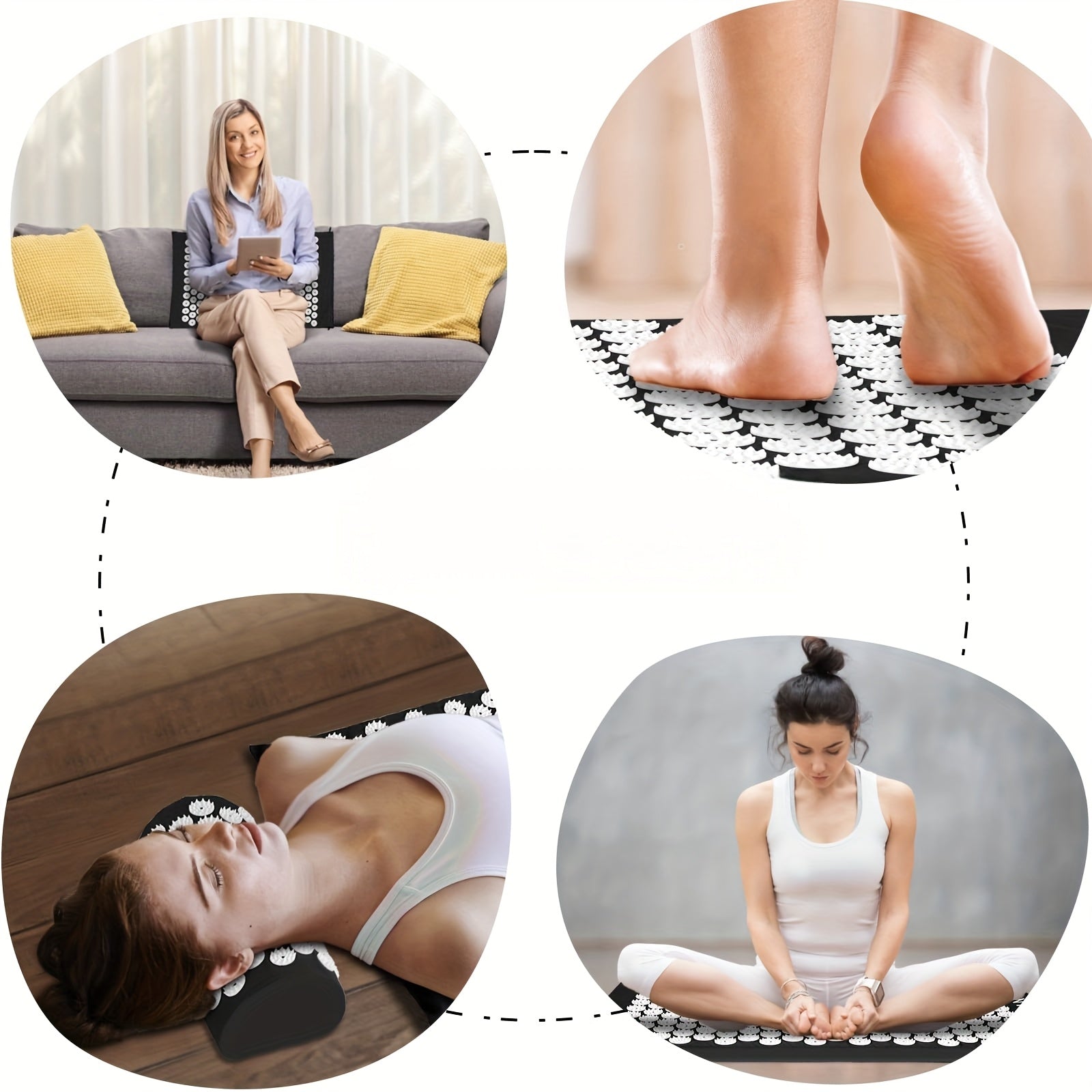 Uyda foydalanish uchun orqa va bo'yin qo'llab-quvvatlovchi mato va yostiq.