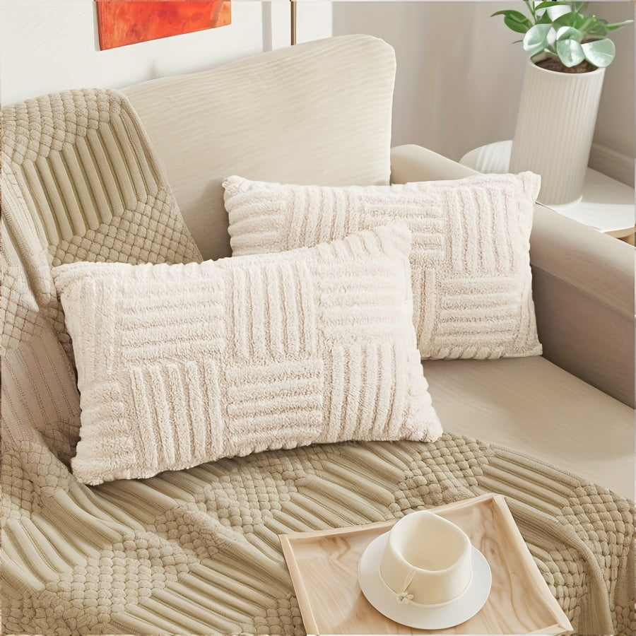 Boho Stripe Decorative Pillow Covers for Couch and Bed Set of 2 High-Quality Farmhouse Style