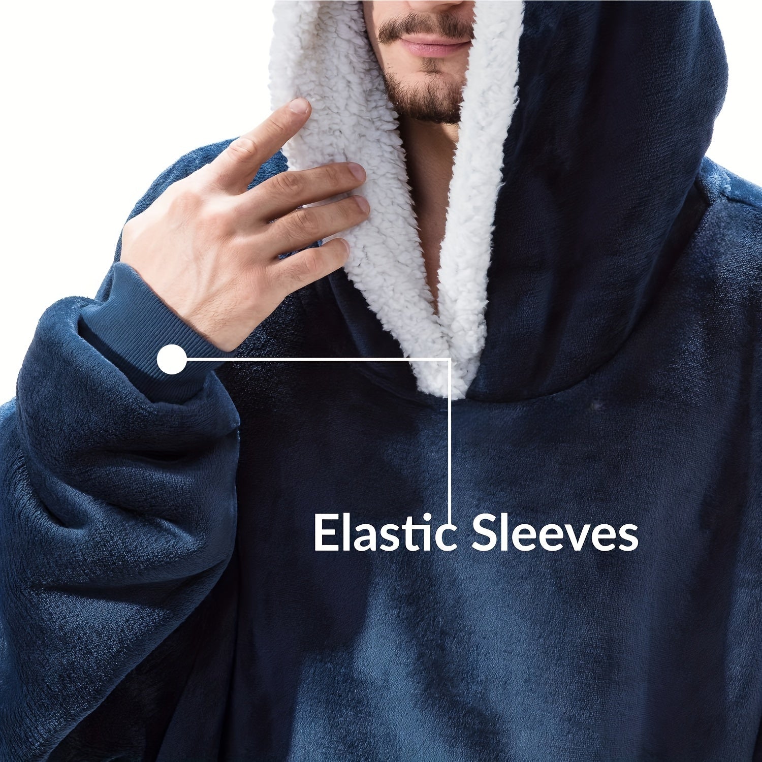 Unisex Fleece Hoodie Blanket with Pockets, Cozy, Machine Washable