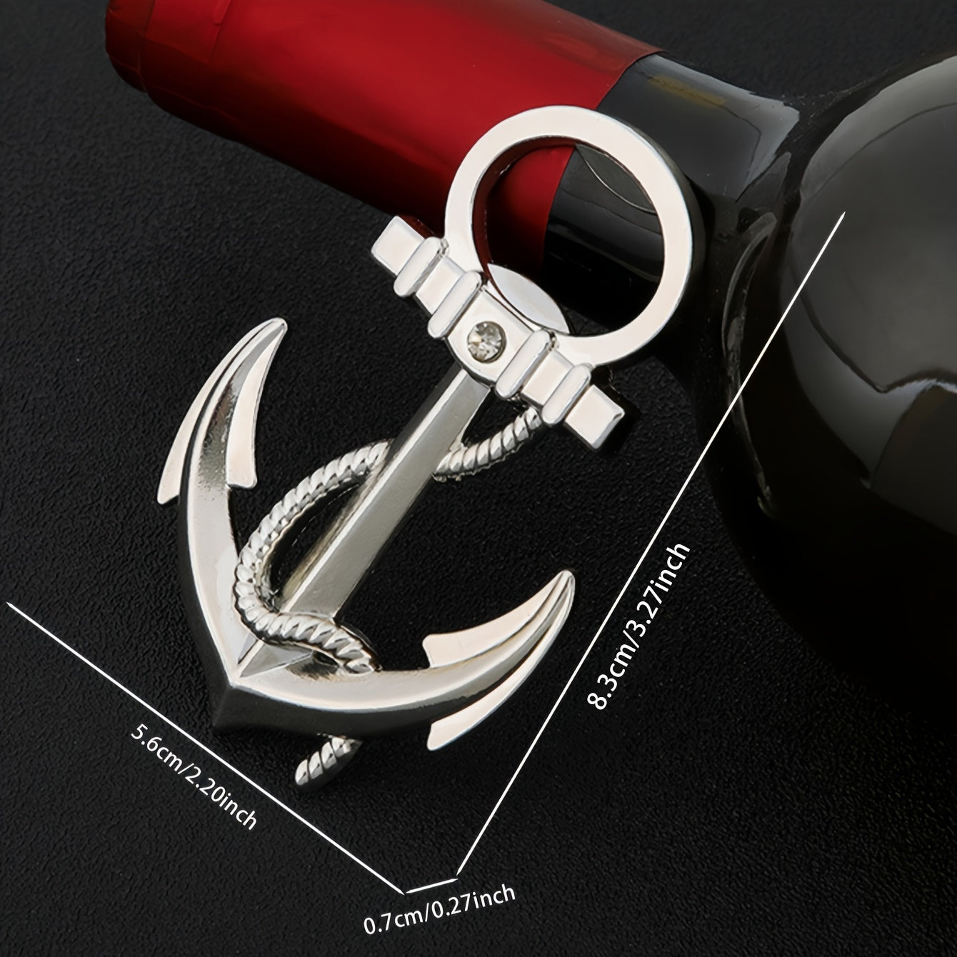 Rose Gold Alloy Wine Bottle Opener Modern Anchor Design Durable Metal No Power Needed