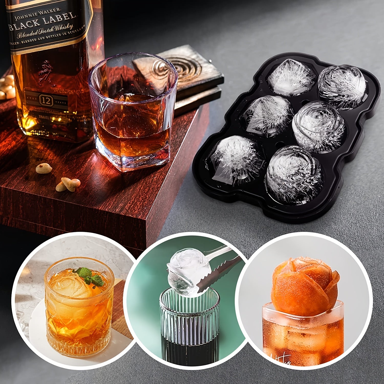 Silicone Ice Cube Mold Diamond Rose Shape for Bar and Office Use