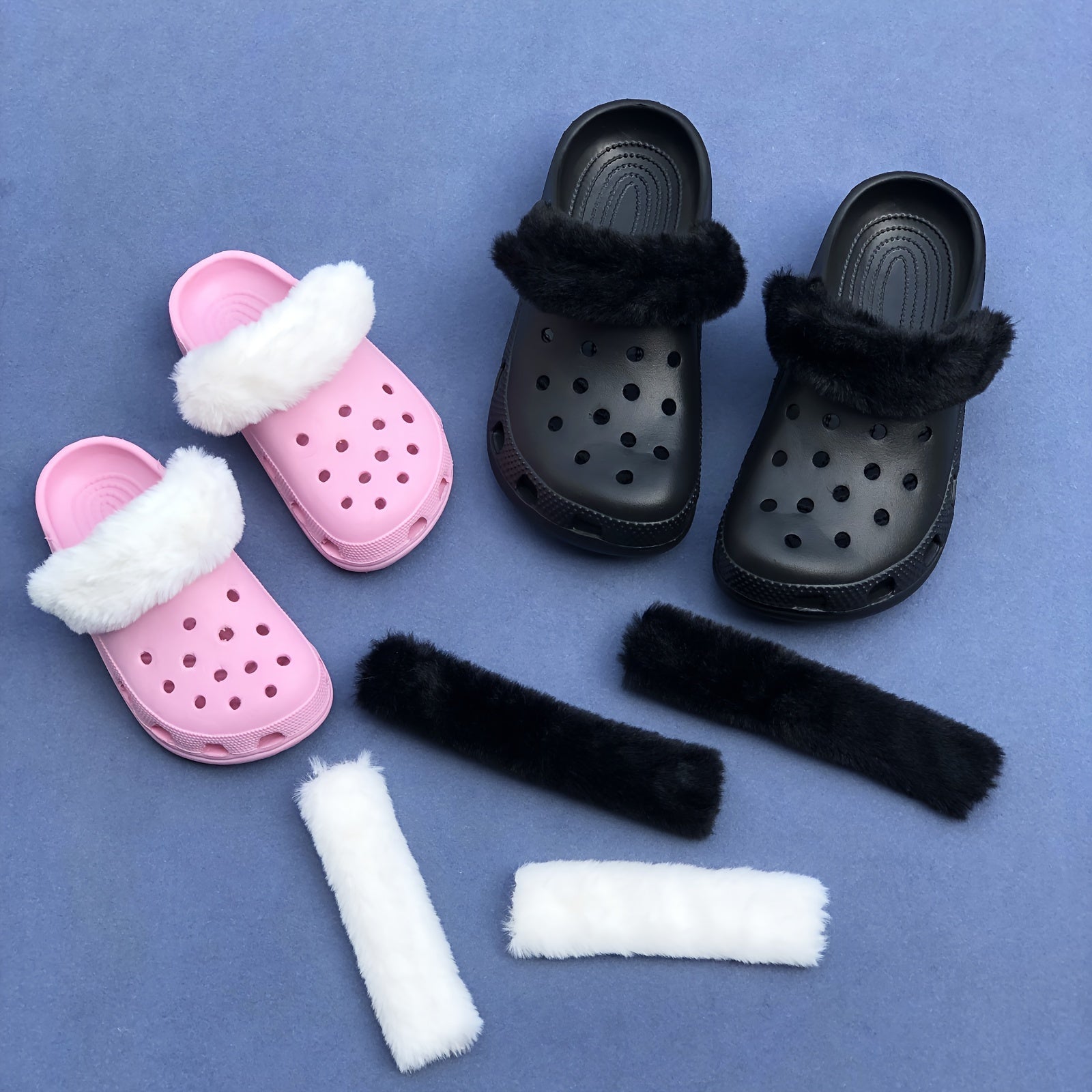 Unisex Warm Plush Detachable Shoe Strap Covers for Clogs Winter Autumn