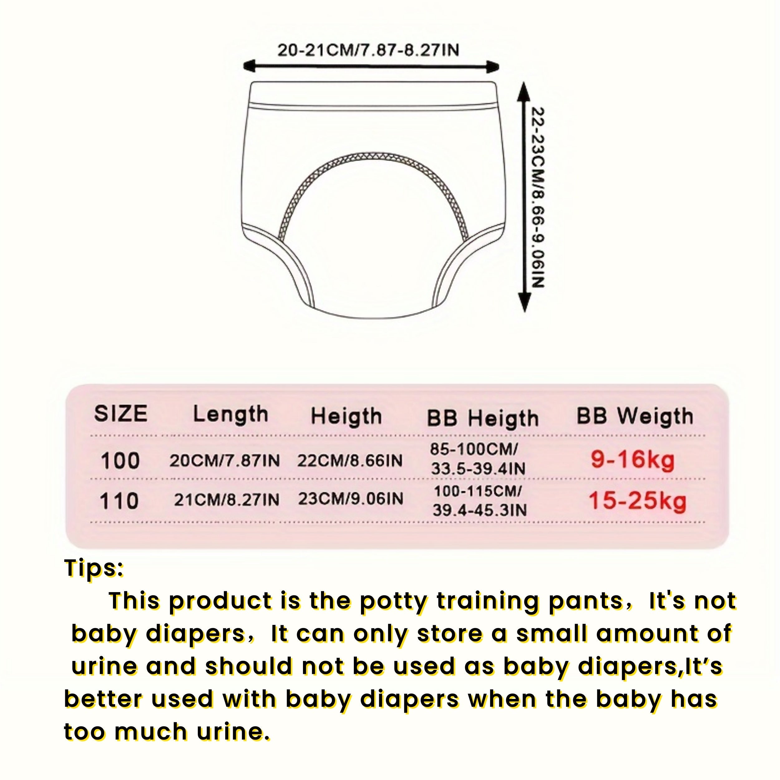 Cotton Reusable Toddler Training Pants Washable Potty Diapers
